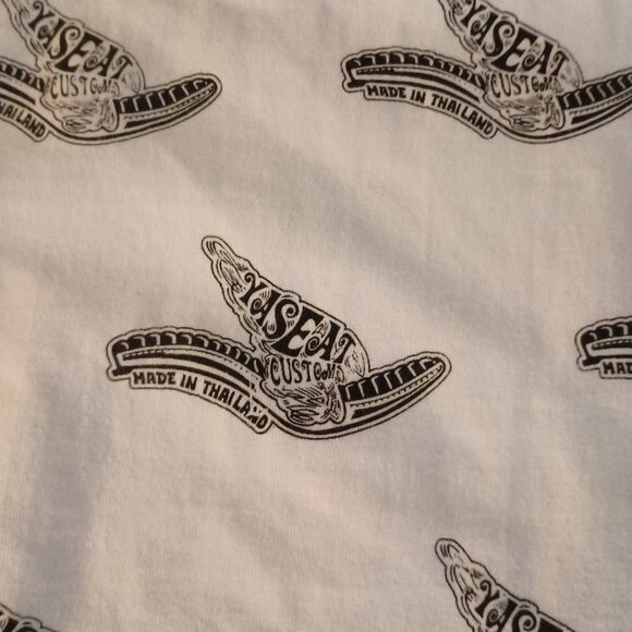 Ya.Seat.Custom Cotton Long Sleeve Tee White Motorcycle Seat Print Boy’s S EUC - Picture 5 of 14